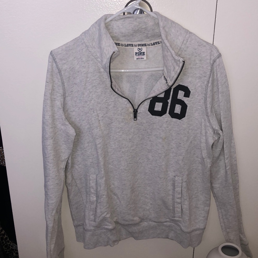Quarter zip sweatshirt love pink